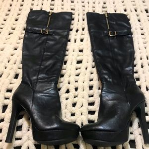 Womens over the knee black heeled boots . BCBG brand